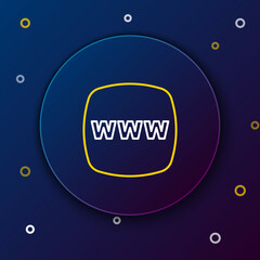 Line Website template icon isolated on blue background. Internet communication protocol. Colorful outline concept. Vector
