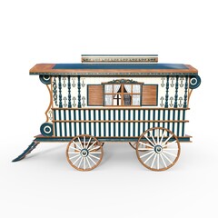 3D-illustration of a old fashioned waggon over white © Ralf Kraft