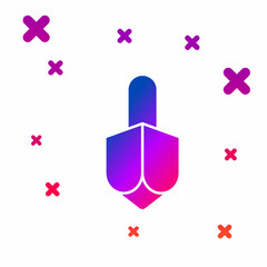 Color Hanukkah dreidel icon isolated on white background. Gradient random dynamic shapes. Vector