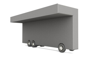 3D illustration of number seven Shaped bus