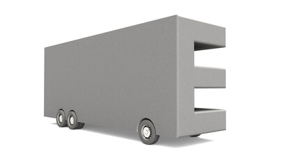 3D illustration of Letter E Shaped bus