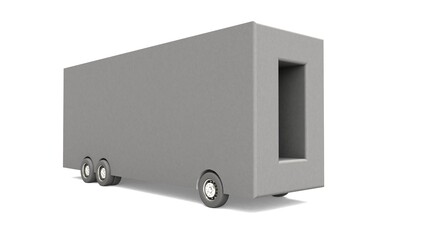 3D illustration of Letter O Shaped bus