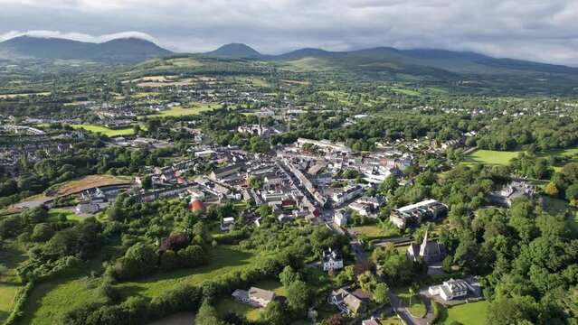 Kenmare town County Kerry Ireland drone aerial view