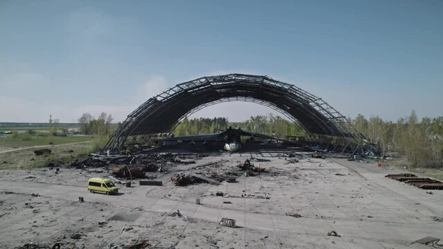 Aerial shooting of the world's largest aircraft crashed by Russian soldiers