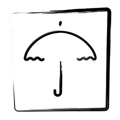 umbrella icon. Brush frame. Vector illustration.