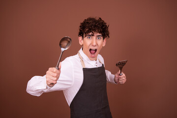 Funny young chef. Attractive guy.	