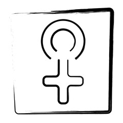 Venus icon. Brush frame. Vector illustration.