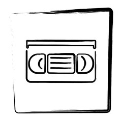 video cassette icon. Brush frame. Vector illustration.