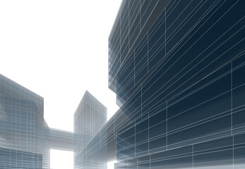 Abstract modern architecture 3d rendering