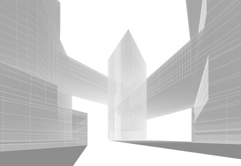 Abstract modern architecture 3d rendering