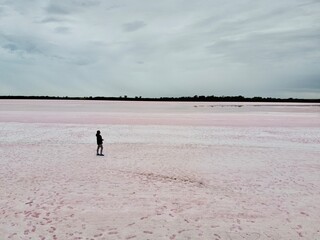 walking on the salt lake