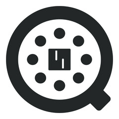 Integrated circuit, bottom view, legs for installation in a circuit board - vector sign, web icon, illustration on a white background, glyph style