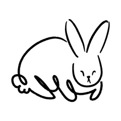 Chinese New Year 2023, the year of the rabbit, red and gold line art characters, simple hand-drawn Asian elements with craft (Chinese translation: Happy Chinese New Year 2023, year of the rabbit).