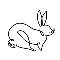 Chinese New Year 2023, the year of the rabbit, red and gold line art characters, simple hand-drawn Asian elements with craft (Chinese translation: Happy Chinese New Year 2023, year of the rabbit).