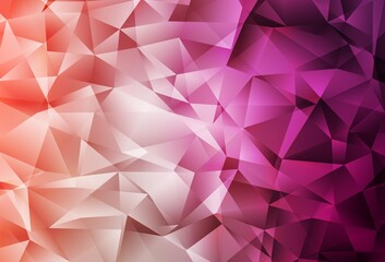 Light Pink vector shining triangular backdrop.