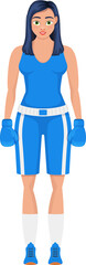 Boxing woman clipart design illustration