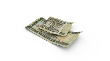 3D rendering of Double 100 Eritrean nakfa notes isolated on white background