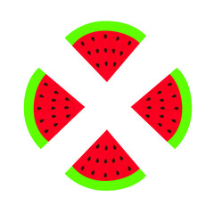 Colorful Part of the watermelon. Vector watermelon on a white background. summer watermelon.