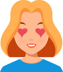 Woman face expression clipart design illustration