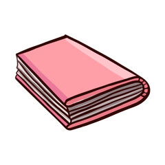 Reading book, textbook, notepad color illustration