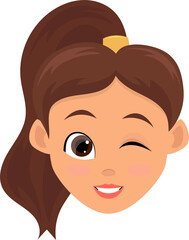 Woman face expression clipart design illustration