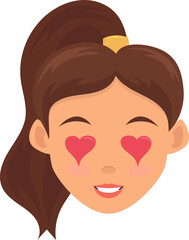 Woman face expression clipart design illustration