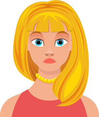 Woman face expression clipart design illustration