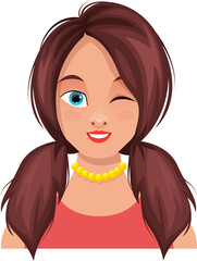 Woman face expression clipart design illustration