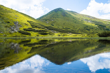 Alpine lake in the mountains