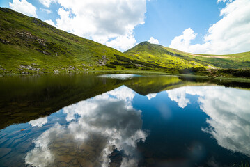 Alpine lake in the mountains