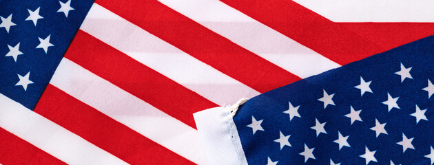 Fototapeta premium Concept of Independence day or Memorial day. Flag background full frame.