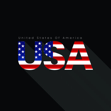 USA Vector Text. United States of America Text. Vector illustration.
