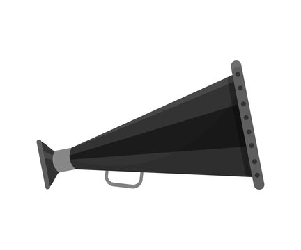 Loudspeaker vector illustration. Megaphone isolated clipart on white background. Breaking news symbol. Video production and promotion equipment. Film director device for announcement