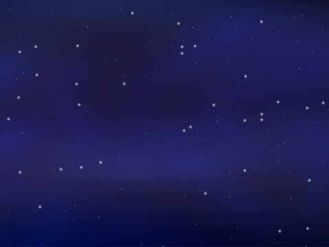 Night Blue Starry Sky, Star Galaxy Background.