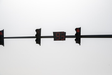 all traffic lights are  red signs to the traffic light