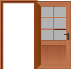 Wooden door vector illustration isolated