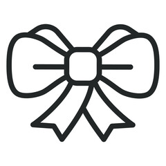 Obraz premium Ribbon bow, beauty, aesthetics - vector sign, web icon, illustration on white background, outline style