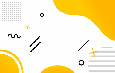 Black yellow abstract memphis background. Simple vector illustration.