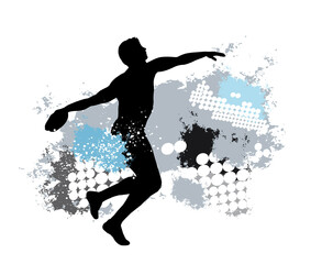 Athletics sport graphic with dynamic background.
