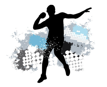 Athletics sport graphic with dynamic background.
