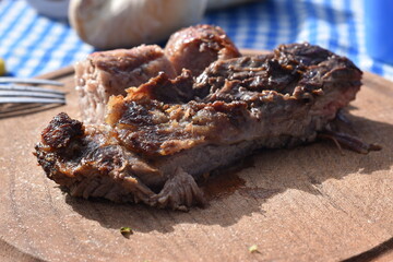 argentine meat grilled on the barbecue made with burned firewood