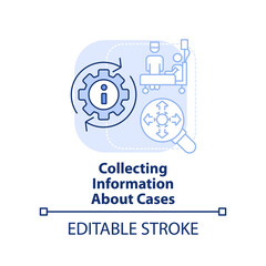 Collecting information about cases light blue concept icon. Disease monitoring abstract idea thin line illustration. Isolated outline drawing. Editable stroke. Arial, Myriad Pro-Bold fonts used