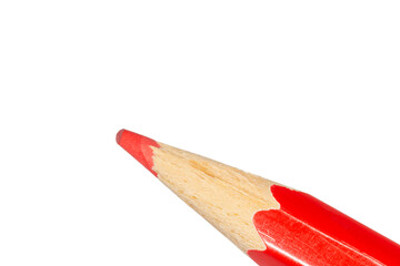 close up of tip of red pencil