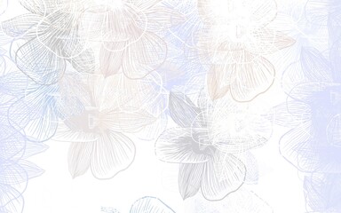 Obraz premium Light Purple vector abstract design with flowers.