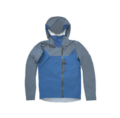 Membrane windbreaker jacket with hood isolated on white background © lilkin