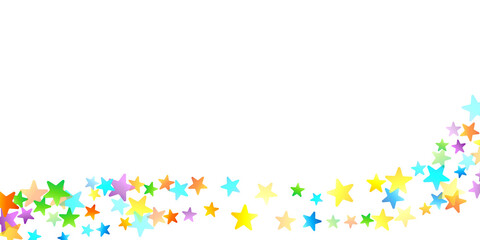 Rainbow Festive Confetti. Carnival Star Falling.