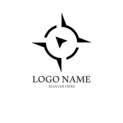 compass logo and symbol with vector concept illustration template