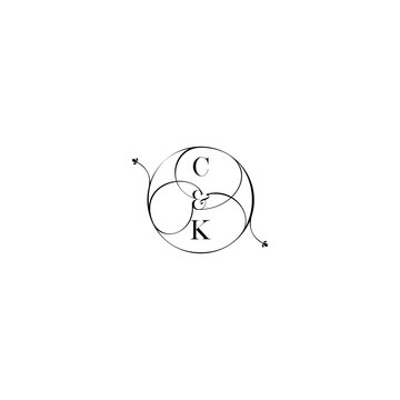 CK feminine wedding line initial concept with high quality logo design