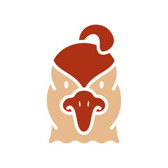 Quail glyph icon. Animal head vector symbol
