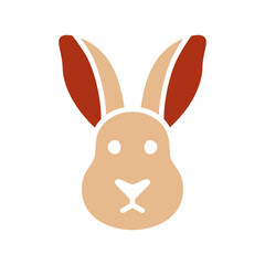 Rabbit glyph icon. Farm animal vector illustration